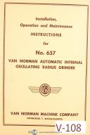 Van Norman-Van Norman No. 657, Auto Internal Oscillating Grinder, Install & Ops Manual-No. 657-01